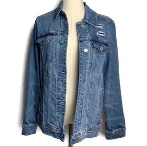 Distressed Boyfriend Denim Jacket Hollister Small